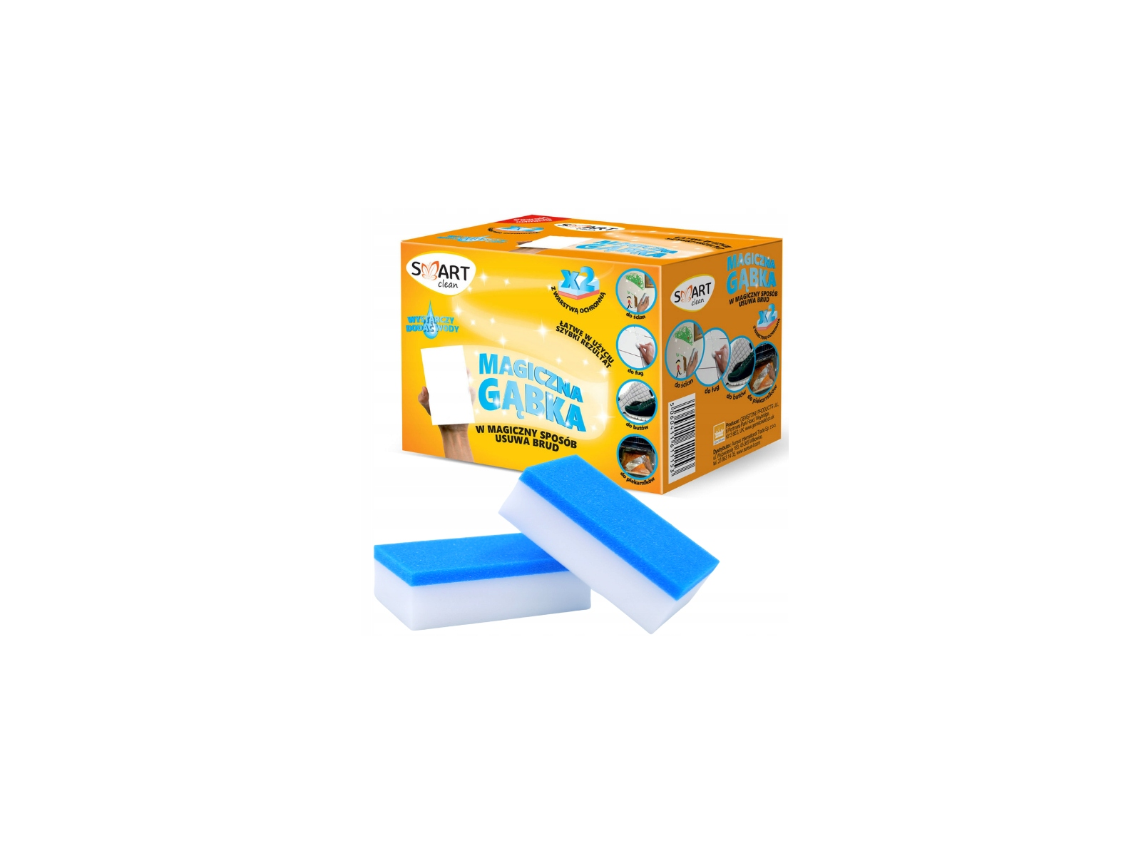 SmartClean Magiczna Gąbka do Usuwania Brudu 2 szt.